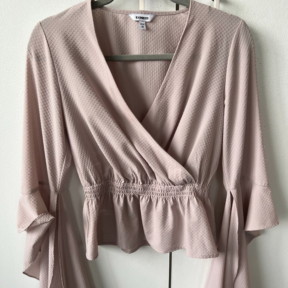 Blush Pink Flowy Long Sleeve Shirt